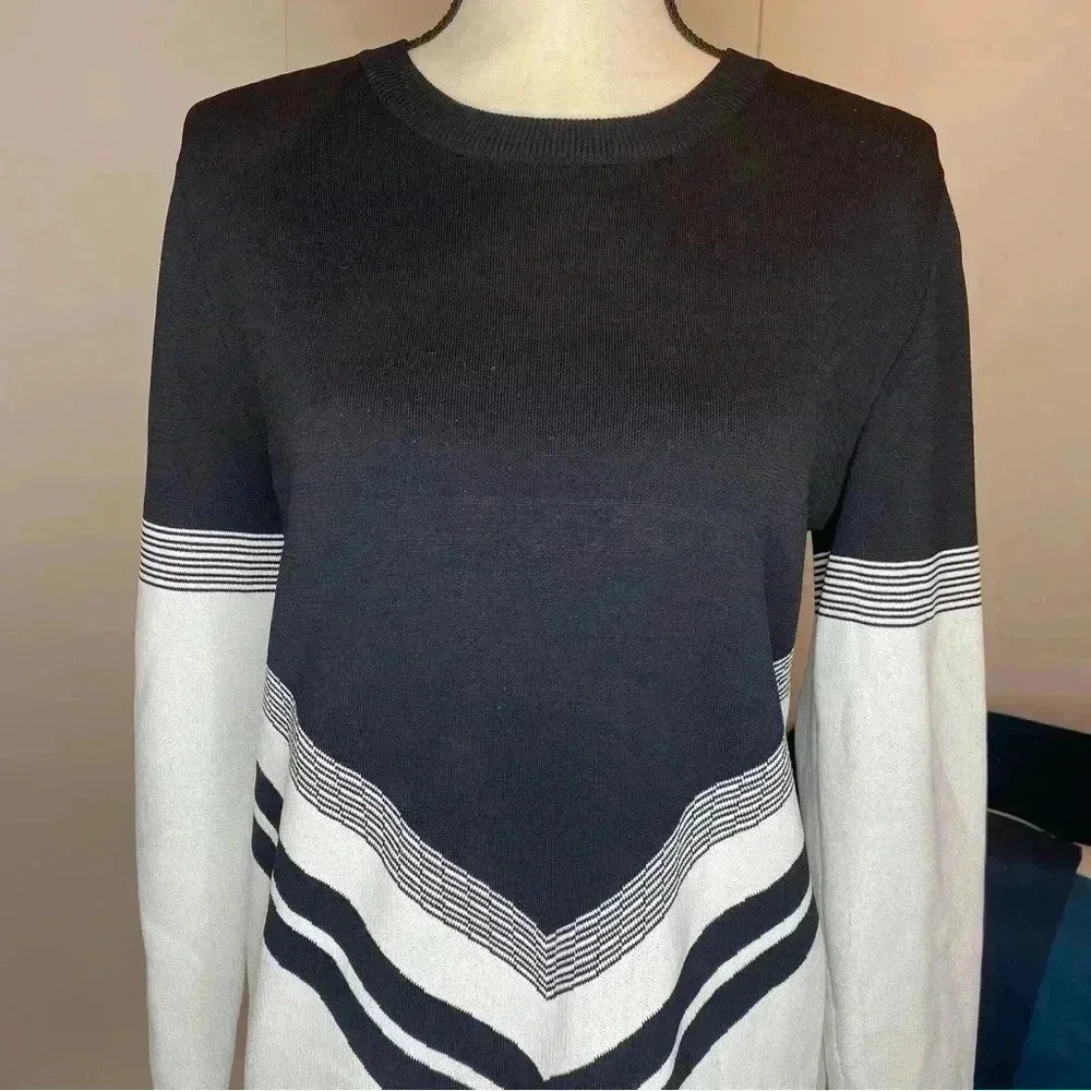 Topshop Varsity Chevron Knit Crew Sweater Size 8​​